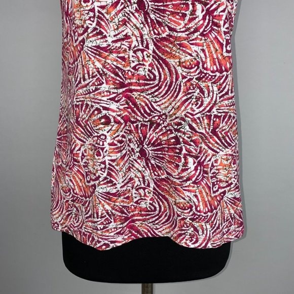 Christopher & Banks Tank Top Women's S Seashell Print Ruffle Neckline Vacation - Picture 5 of 12